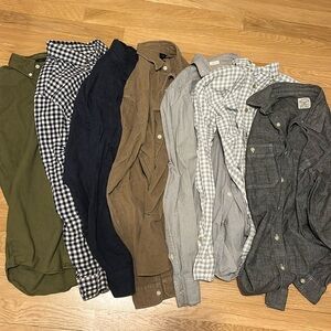 Lot of 7 J CREW mens small dress shirts long sleeve button up work mix styles